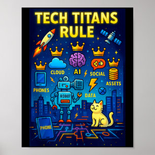 Tech Titans Rule Funny Big Technology Satire Wer G Poster