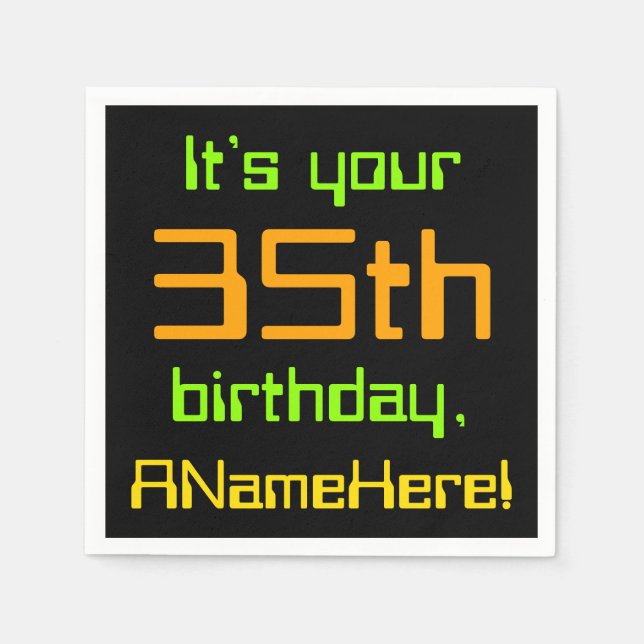 Techie 35th Birthday Paper Napkins (Front)