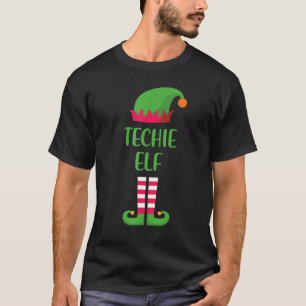 Techie Elf Christmas Family Matching Group Xmas T-Shirt