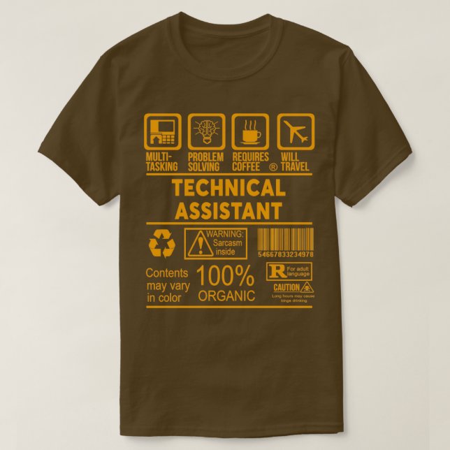 TECHNICAL ASSISTANT NICE DESIGN 2017 3 T-Shirt (Design Front)