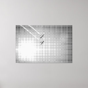 Technical Black Halftone Effect Planes in the Sky Canvas Print