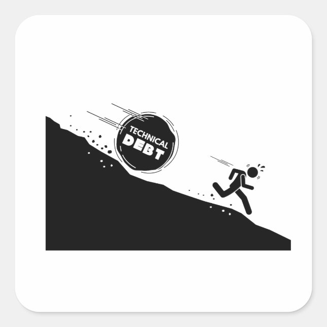 Technical debt square sticker (Front)
