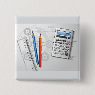 Technical Drawing Office Supplies 15 Cm Square Badge