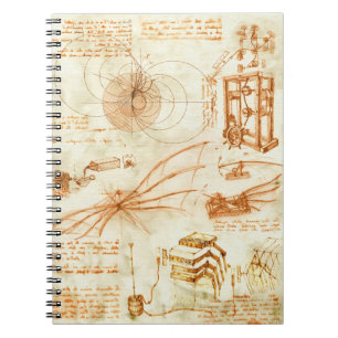 Technical drawing & sketches by Leonardo Da Vinci Spiral Notebook