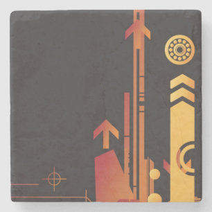 Technical halftone background 2 stone coaster