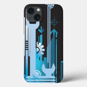 Technical halftone background 3 iPhone 13 case