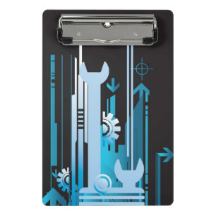Technical halftone background 3 mini clipboard