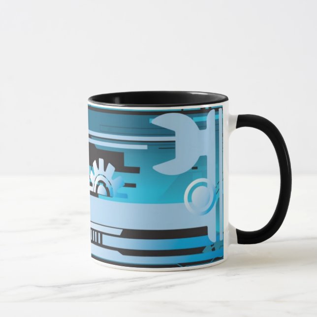 Technical halftone background 3 mug (Right)