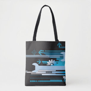 Technical halftone background 3 tote bag