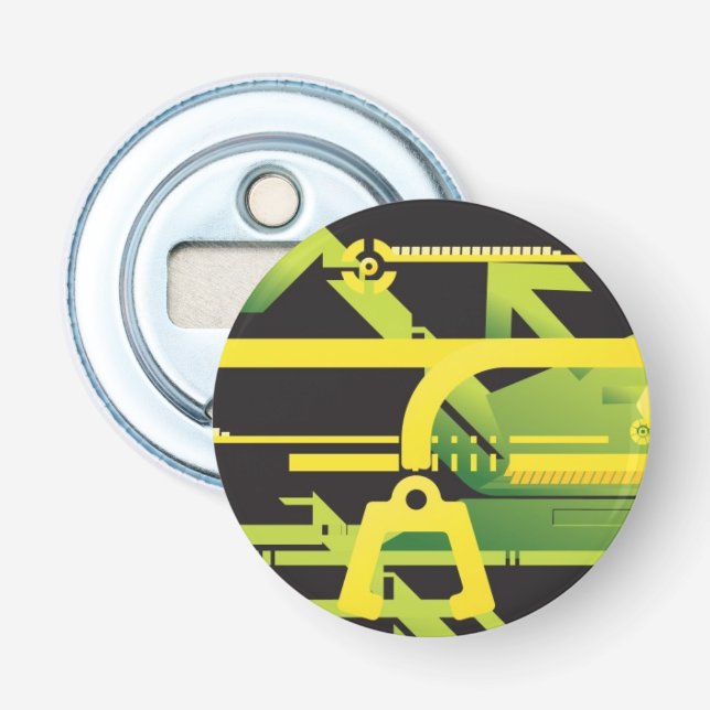 Technical halftone background 4 bottle opener (Front)