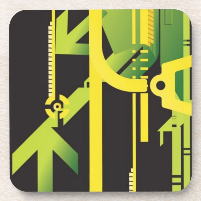 Technical halftone background 4 coaster (Front)