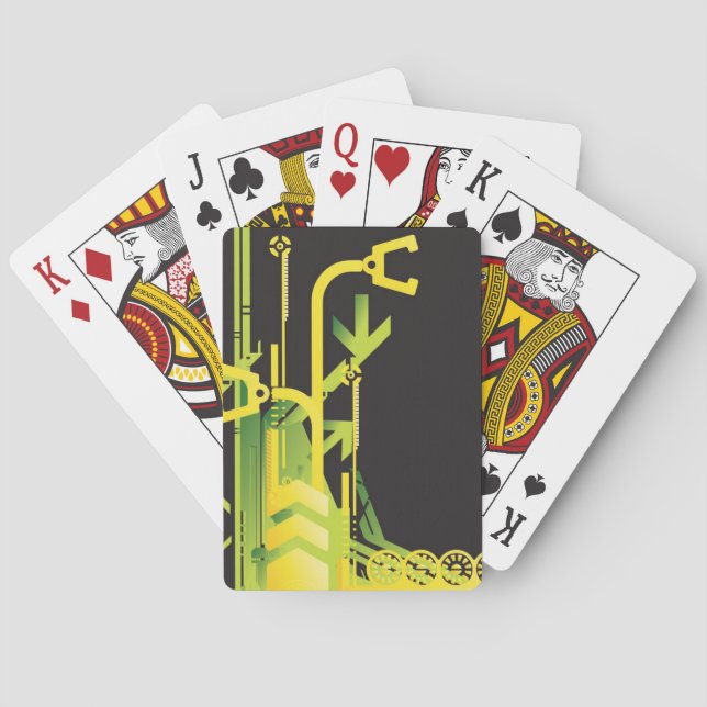 Technical halftone background 4 playing cards (Back)