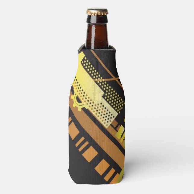 Technical halftone background 5 bottle cooler (Bottle Front)