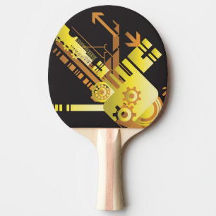 Technical halftone background 5 ping pong paddle