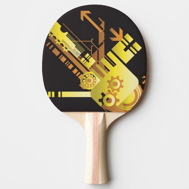 Technical halftone background 5 ping pong paddle (Front)