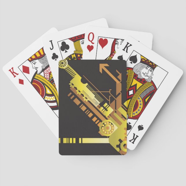 Technical halftone background 5 playing cards (Back)