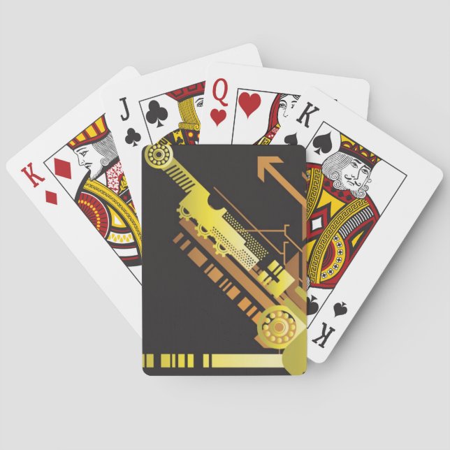 Technical halftone background 5 playing cards (Back)