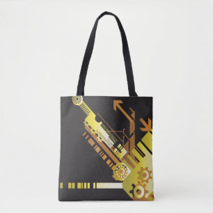 Technical halftone background 5 tote bag