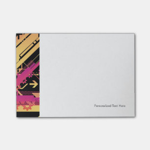Technical halftone background 7 post-it notes