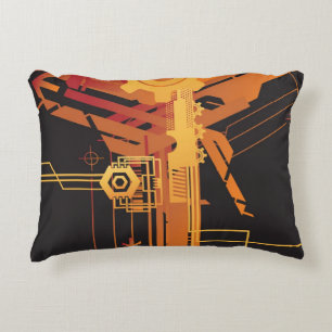 Technical halftone background decorative cushion