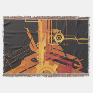 Technical halftone background throw blanket