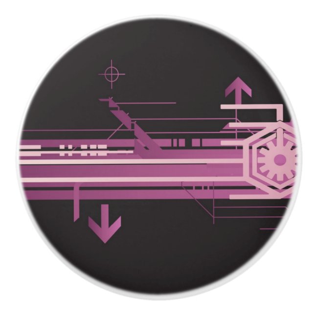 Technical halftone pattern ceramic knob (Front)