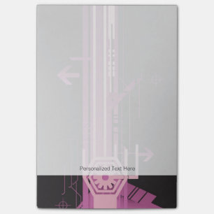 Technical halftone pattern post-it notes