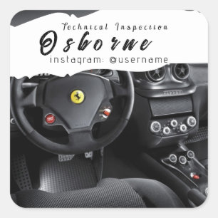 Technical Inspection Car Rent Repair Square Sticke Sticker