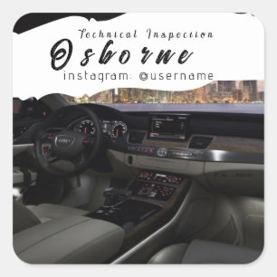 Technical Inspection Car Rent Repair  Square Sticker