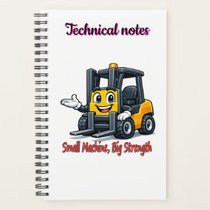 Technical Notes Forklift Cartoon Mascot Notebook Planner