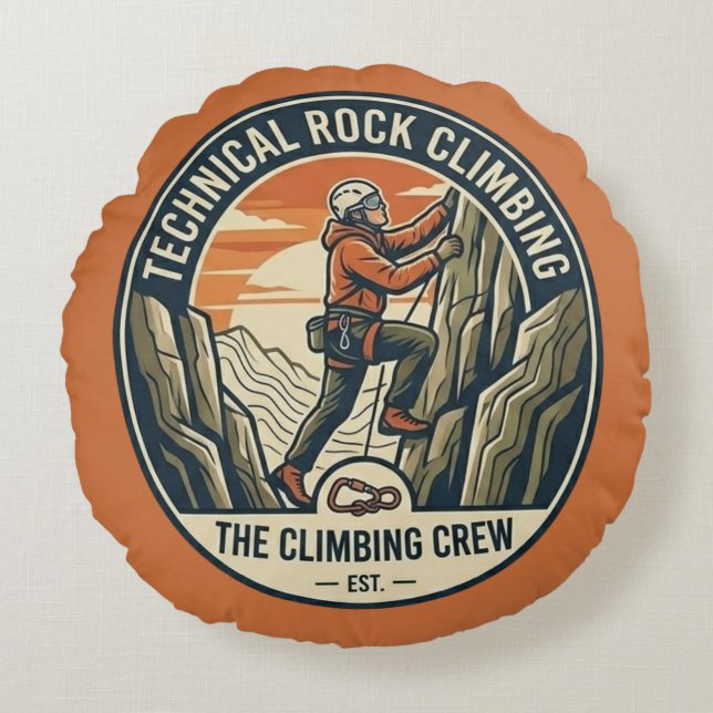Technical Rock Climbing Throw Pillow (Front)