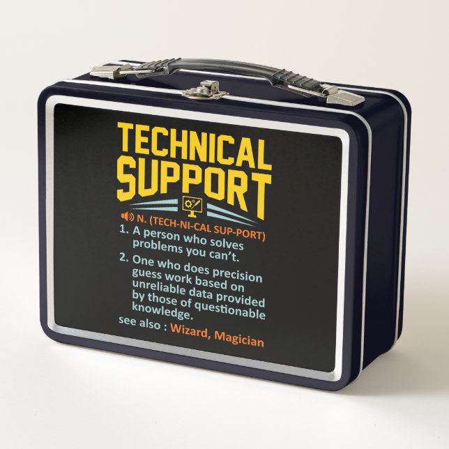 Technical Support Definition Computer IT Metal Lunch Box (Front)