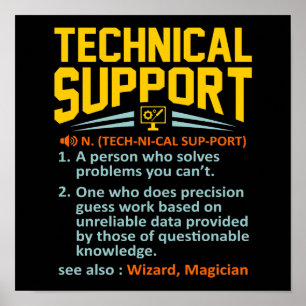 Technical Support Definition Computer IT Poster