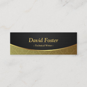 Technical Writer - Black Gold Damask Mini Business Card