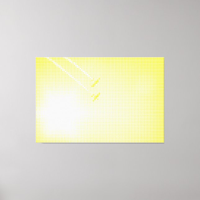 Technical Yellow Halftone Effect Planes in the Sky Canvas Print (Front)