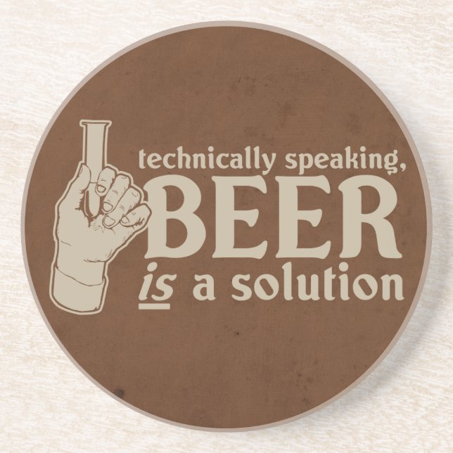 technically speaking, beer is a solution coaster (Front)