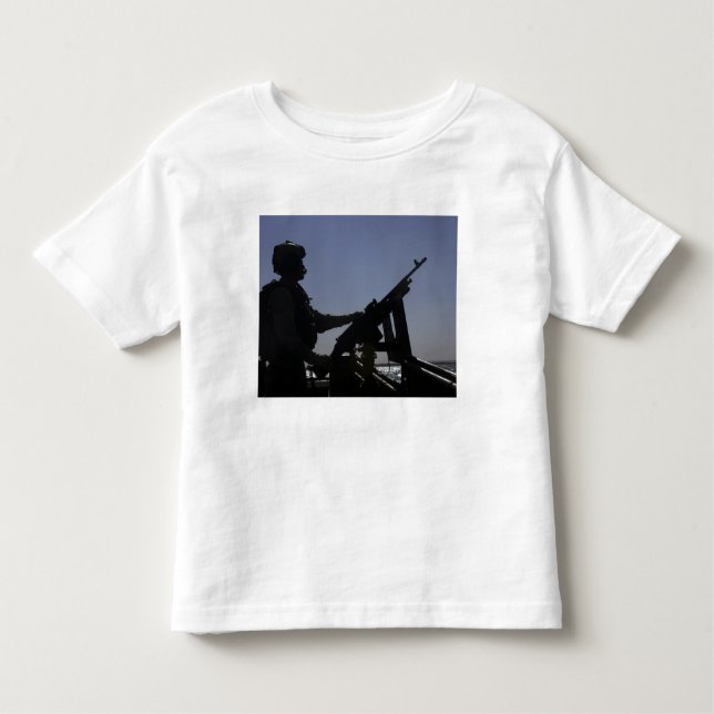 Technician manning an M240 machine gun in Iraq Toddler T-Shirt (Front)