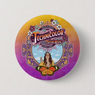 Technicolor Peace Lady 6 Cm Round Badge