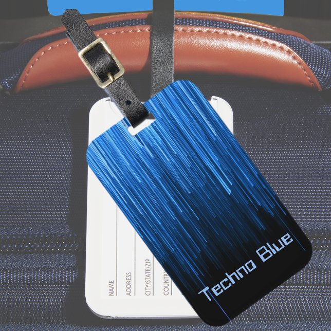 Techno Blue High-tech Cyberspace Personalised Luggage Tag (Creator Uploaded)
