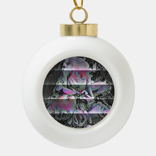 Techno Bouquet   Ceramic Ball Christmas Ornament (Front)