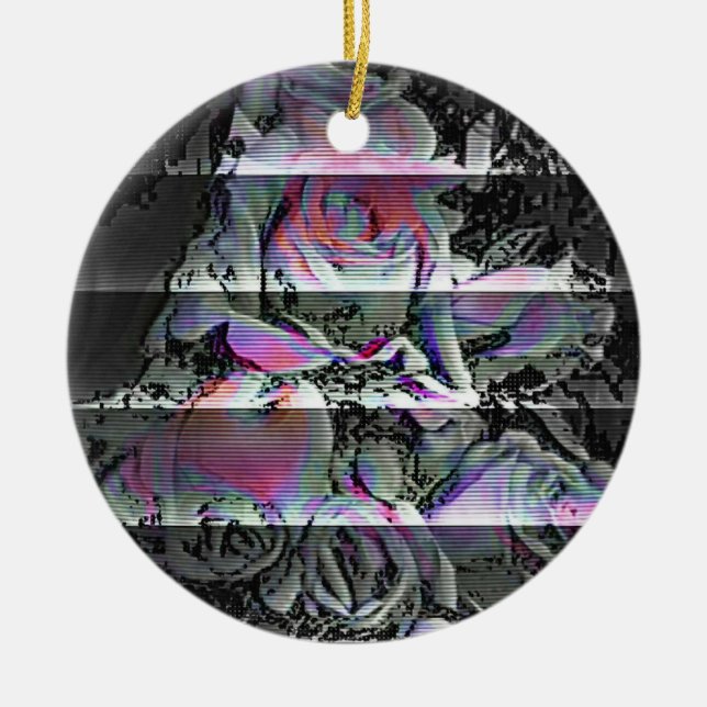 Techno Bouquet  Ceramic Tree Decoration (Front)