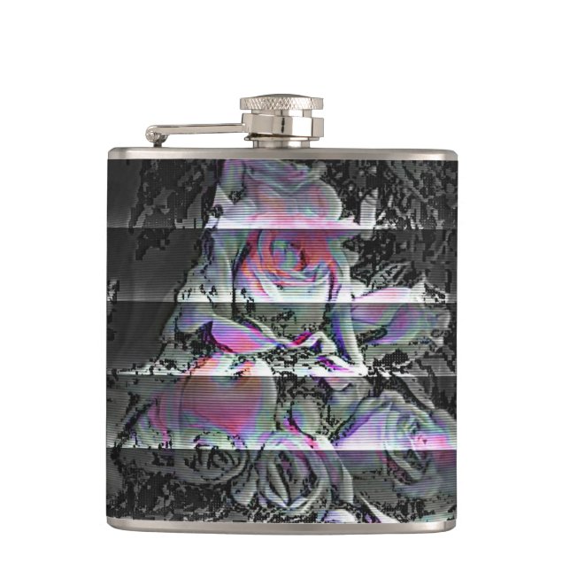 Techno Bouquet  Hip Flask (Front)