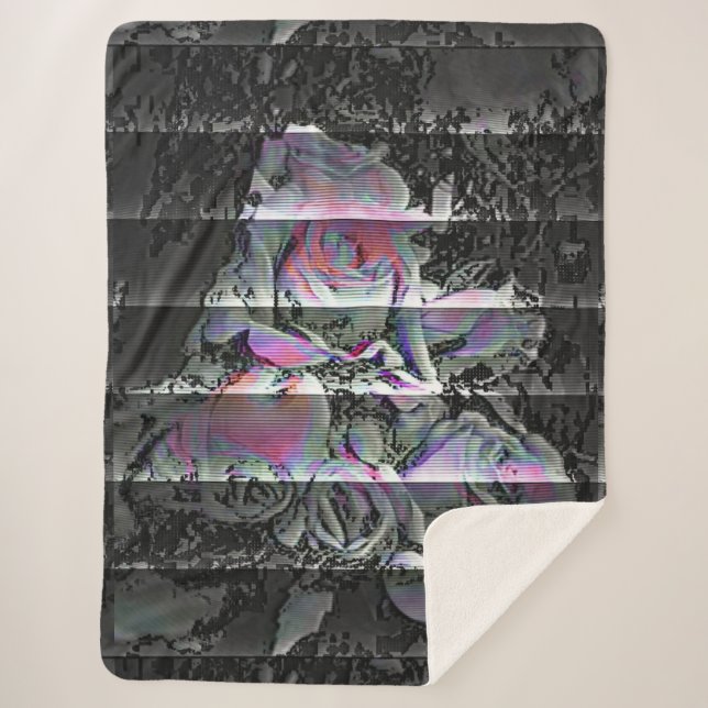 Techno Bouquet  Sherpa Blanket (Front)