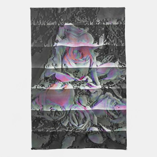 Techno Bouquet  Tea Towel (Vertical)