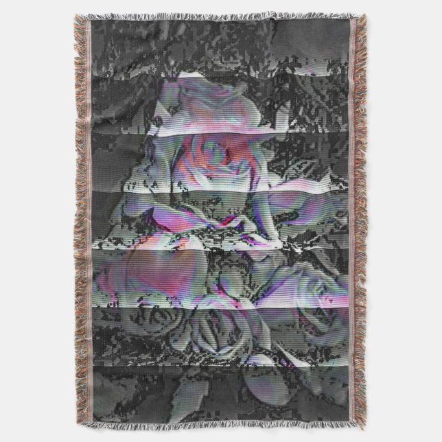 Techno Bouquet  Throw Blanket (Front Vertical)