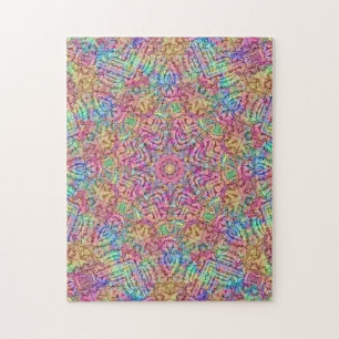 Techno Colour Vintage Fractal Kaleidoscope Jigsaw Puzzle