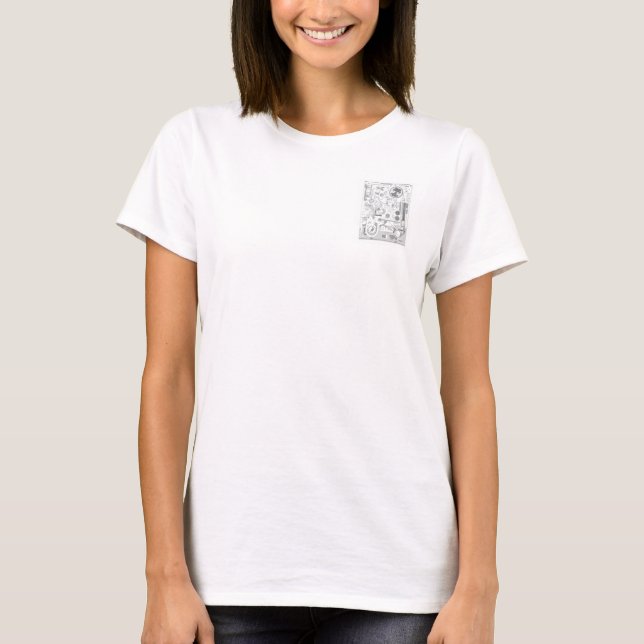 techno computer chip hard drive vector experiment T-Shirt (Front)