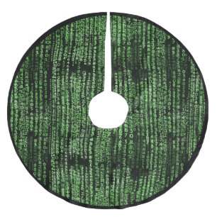 Techno Computer Programming Matrix Data  Brushed Polyester Tree Skirt