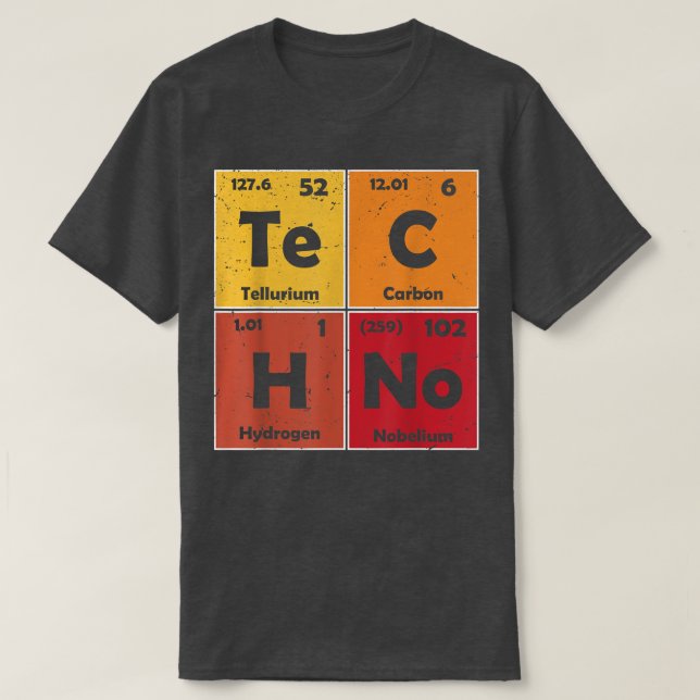 Techno Edm Chemistry Periodic Table Music Raver 29 T-Shirt (Design Front)