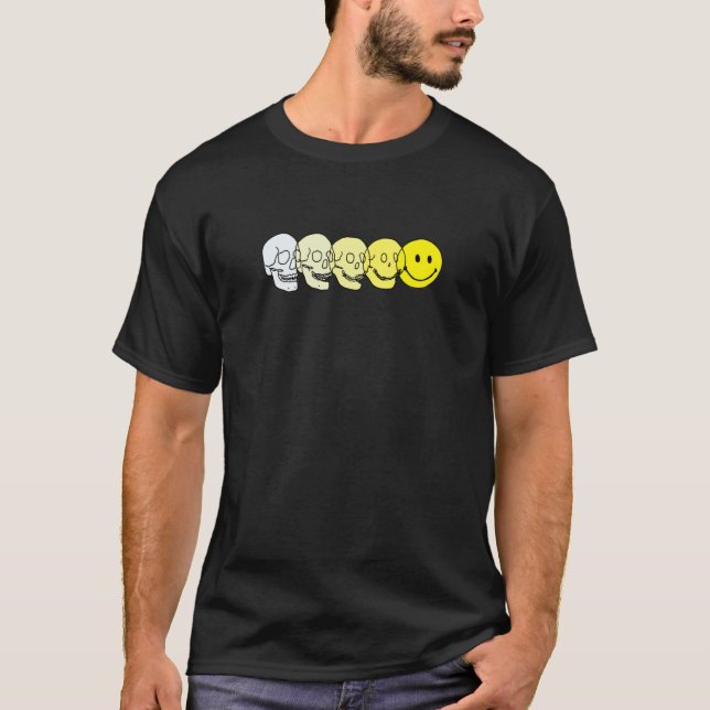 Techno Evolution Acid House Smile Techno DJ Music  T-Shirt (Front)